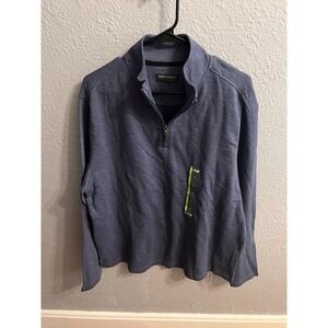 Mens‎ John Bartlett Consensus 1/4 Zip Blue Pullover Size Large